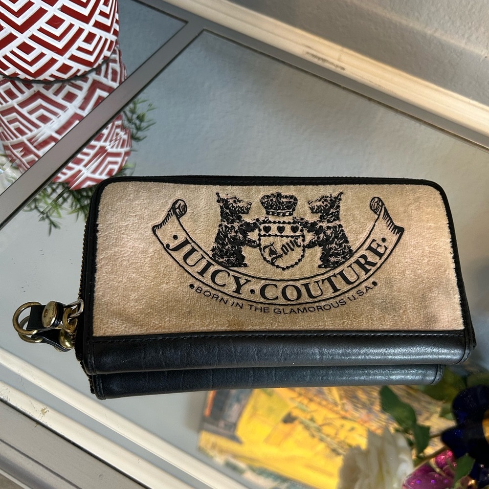Juicy Couture Tan and Black Logo Wallet